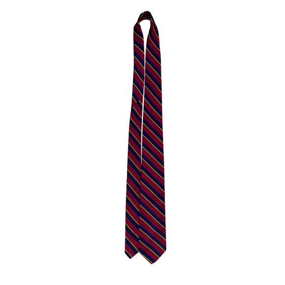 Vintage Brooks Brothers Burgundy & Navy Silk Striped Tie Made In U.S.A. Classic - Picture 4 of 7